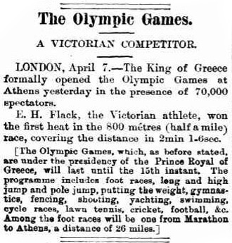 Olympic clipping from 1896