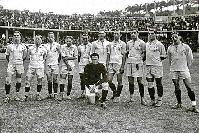 Brazil players at the 1922 Copa America