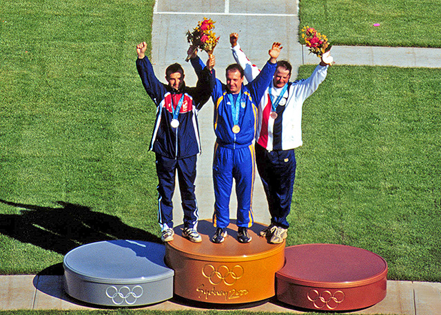 Winners of the Men's Skeet competition at the 2000 Olympic Games