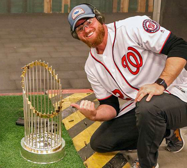 the 2019 World Series Trophy