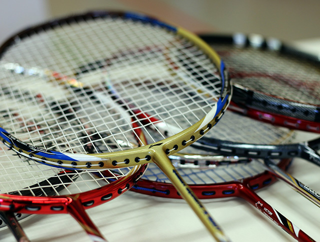 badminton racket and shuttlecocks