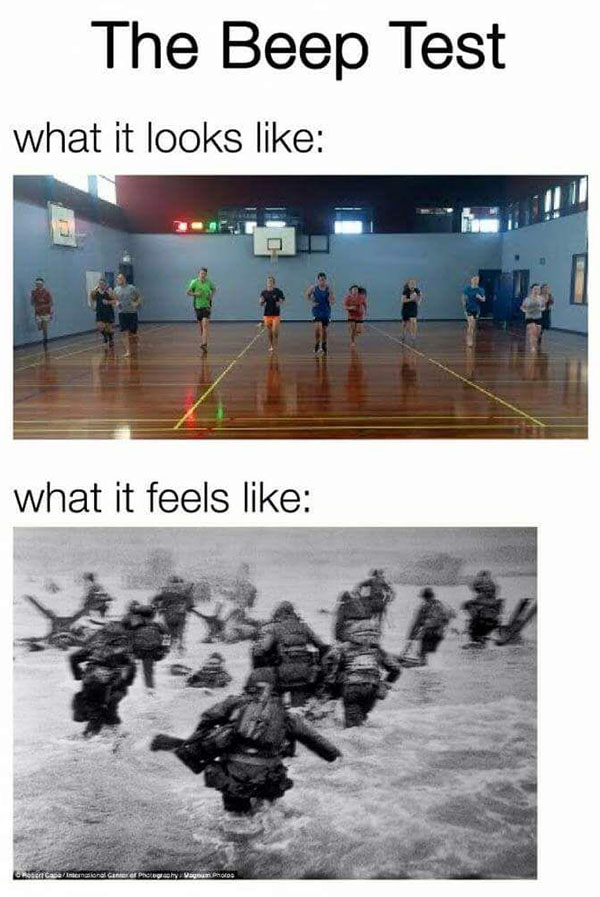 Beep test meme