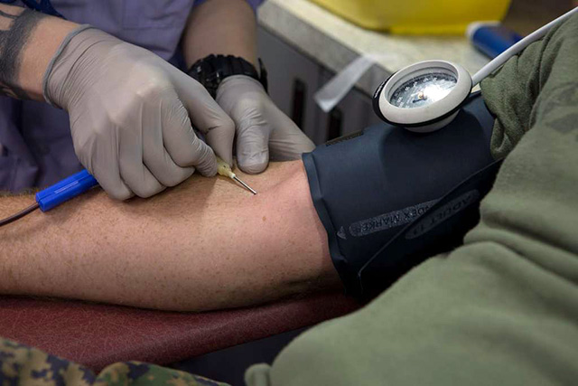 taking a blood sample