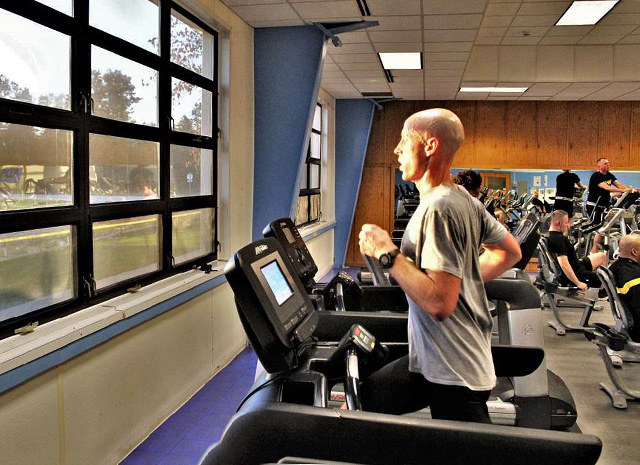 fitness center with a view