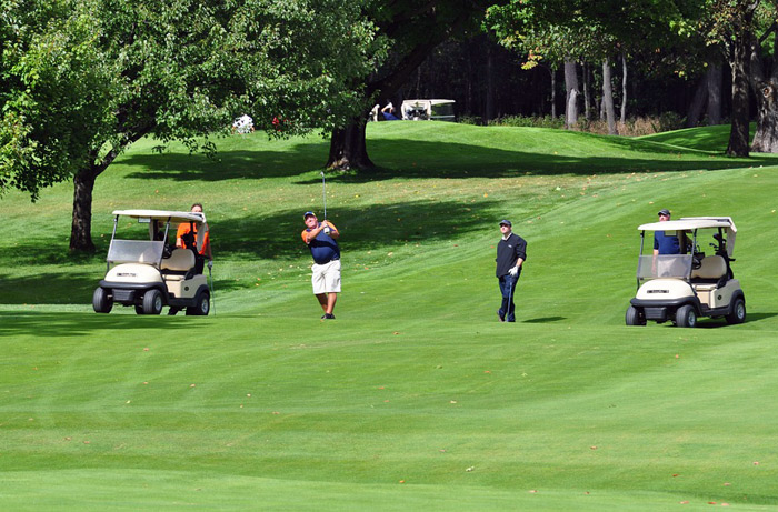 Taking the golf cart