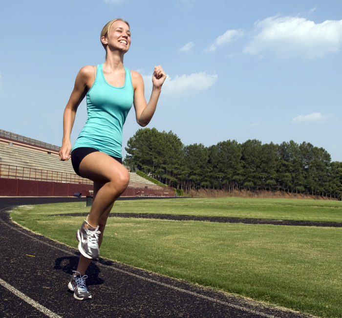 running around a track