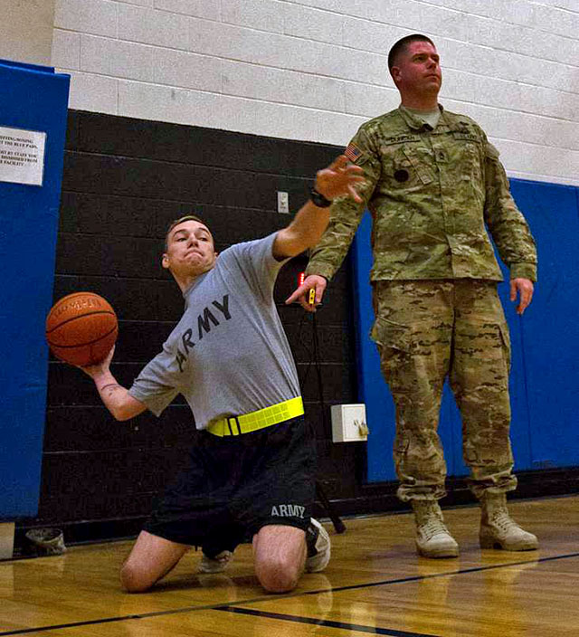 Kneeling Basketball Throw