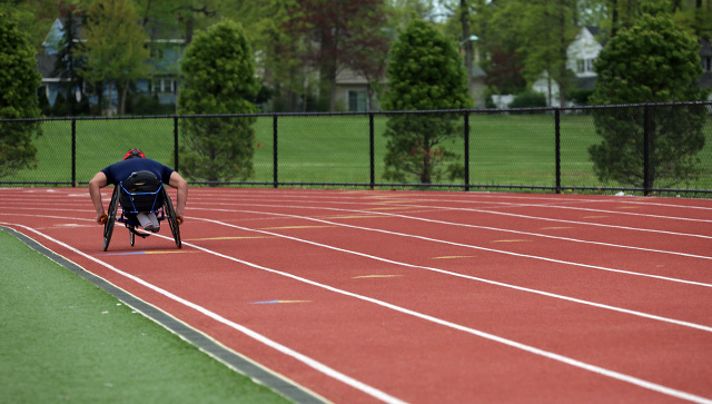 wheelchair athlete at the track