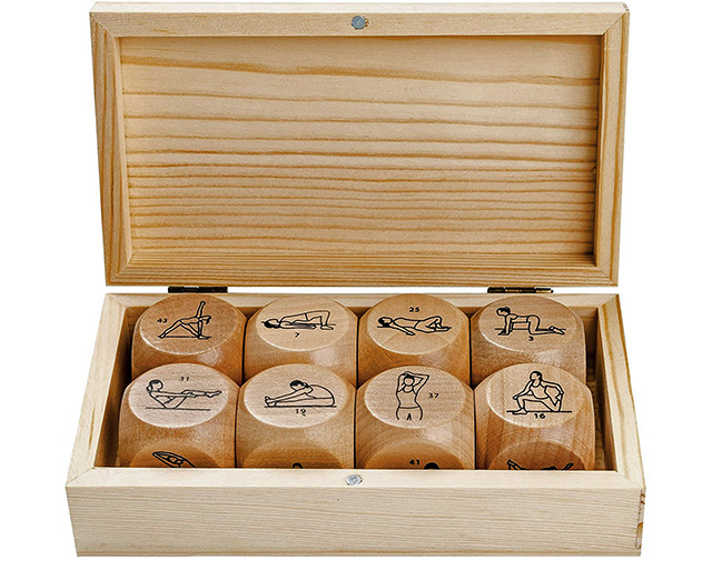 Wooden Yoga Dice Set of 8